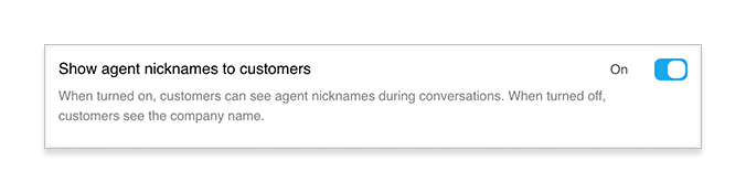 Show agent nicknames to customers