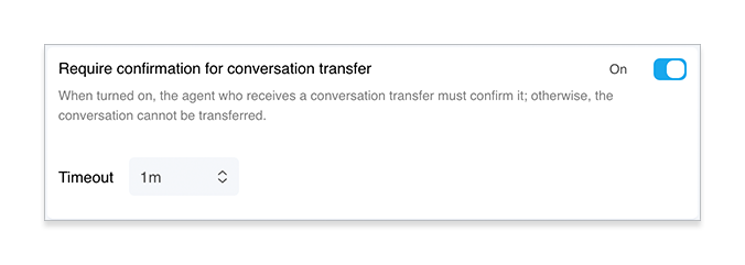 Require confirmation for conversation transfer