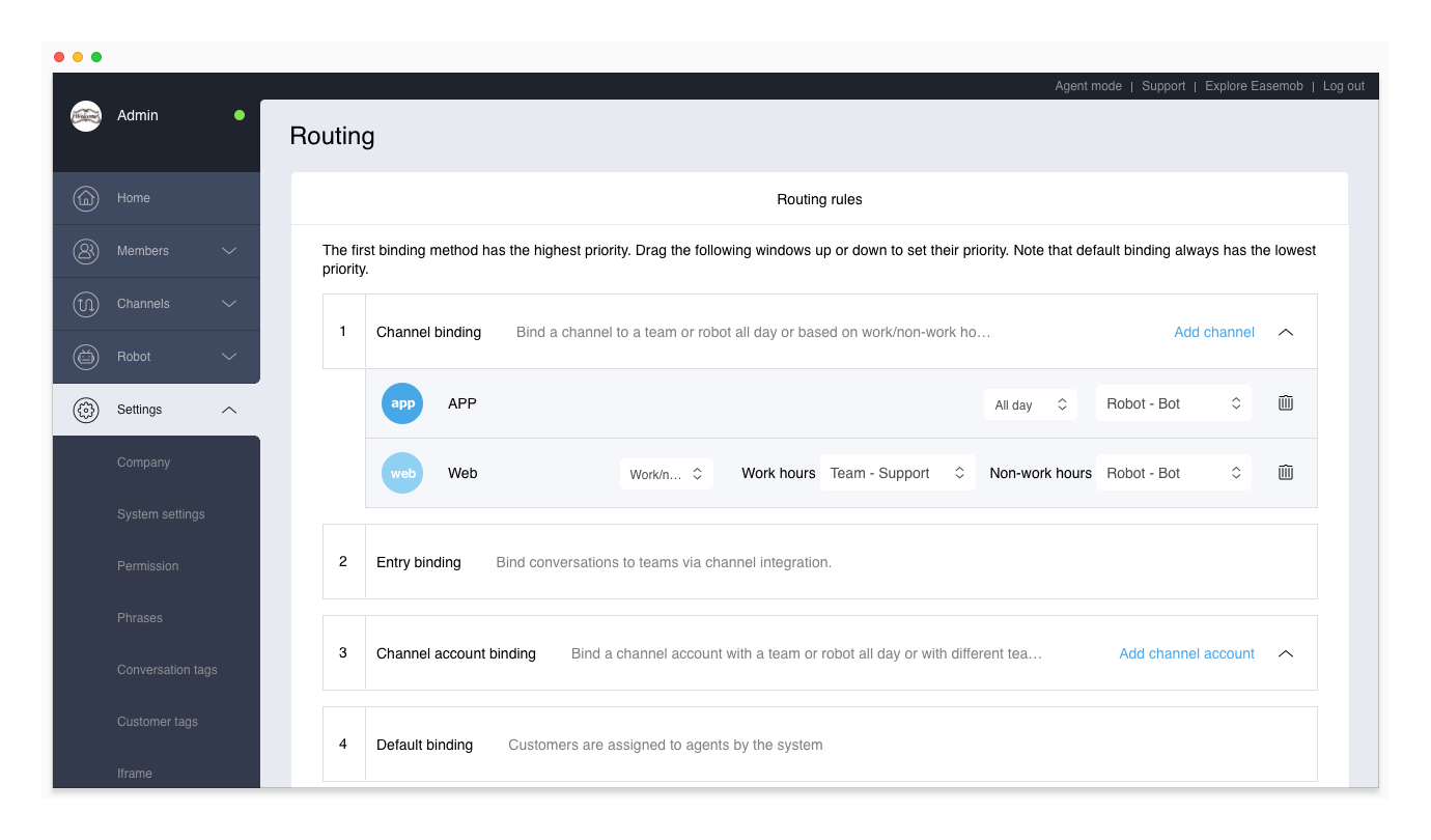 Routing rules