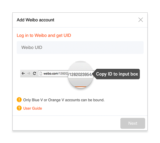 Add Weibo account