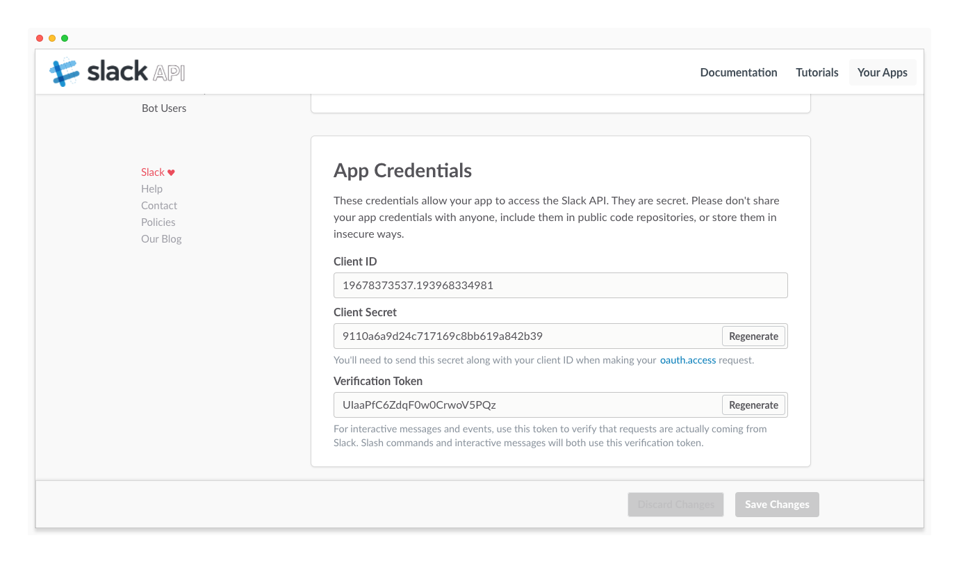 App Credentials