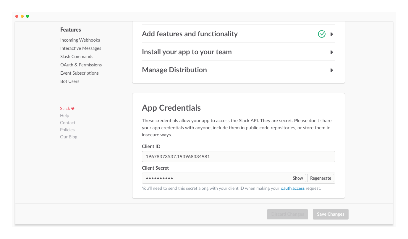 App Credentials